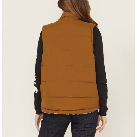 Women's Carhartt Reversible Relaxed Fit Vest NWT - Oak Brown - Picture 2 of 7